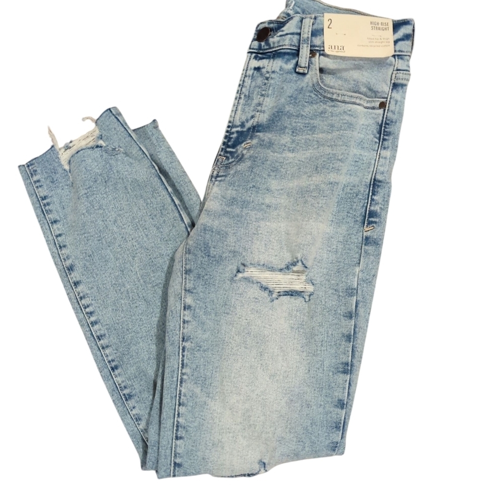 a.n.a High-Rise Straight Jeans - Picture 2 of 6
